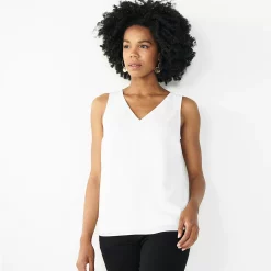 Petite Nine West V-Neck Tank -Nine West shop 4957403 White