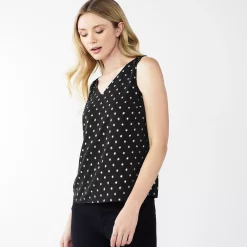 Women's Nine West V-Neck Tank -Nine West shop 4974987 Black Foil Dot