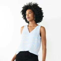 Women's Nine West V-Neck Tank -Nine West shop 4974987 Blue Swirl