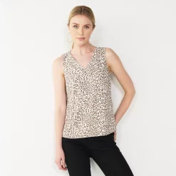 Women's Nine West V-Neck Tank -Nine West shop 4974987 Cheetah