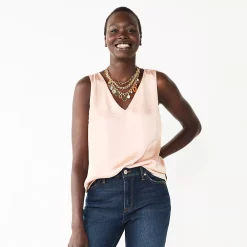 Women's Nine West V-Neck Tank -Nine West shop 4974987 Faint Whisper Satin