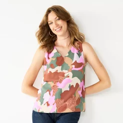 Women's Nine West V-Neck Tank -Nine West shop 4974987 Graphic Animal Camo