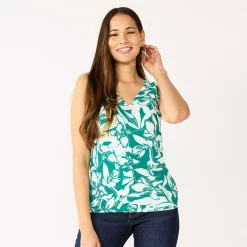 Women's Nine West V-Neck Tank -Nine West shop 4974987 Green Floral
