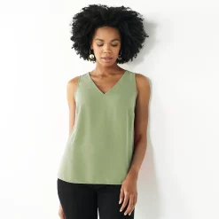 Women's Nine West V-Neck Tank -Nine West shop 4974987 Mada Green