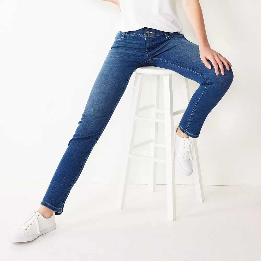 Women's Nine West Curvy Tummy-Control Slim Straight Jeans 3 Women's Nine West Curvy Tummy-Control Slim Straight Jeans