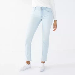 Women's Nine West Tummy-Control Slim Straight Jeans -Nine West shop 4991601 Super Light Wash