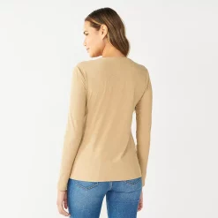 Women's Nine West Essential Soft-Spun Long Sleeve Crewneck Tee -Nine West shop 4994081 ALT