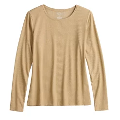 Women's Nine West Essential Soft-Spun Long Sleeve Crewneck Tee -Nine West shop 4994081 ALT5