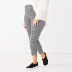 Plus Size Nine West Seamed Tummy-Control Ponte Leggings 24 Plus Size Nine West Seamed Tummy-Control Ponte Leggings -Nine West shop 5035946 Black White Mini Check