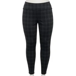 Plus Size Nine West Seamed Tummy-Control Ponte Leggings 22 Plus Size Nine West Seamed Tummy-Control Ponte Leggings -Nine West shop 5035946 Gray Plaid