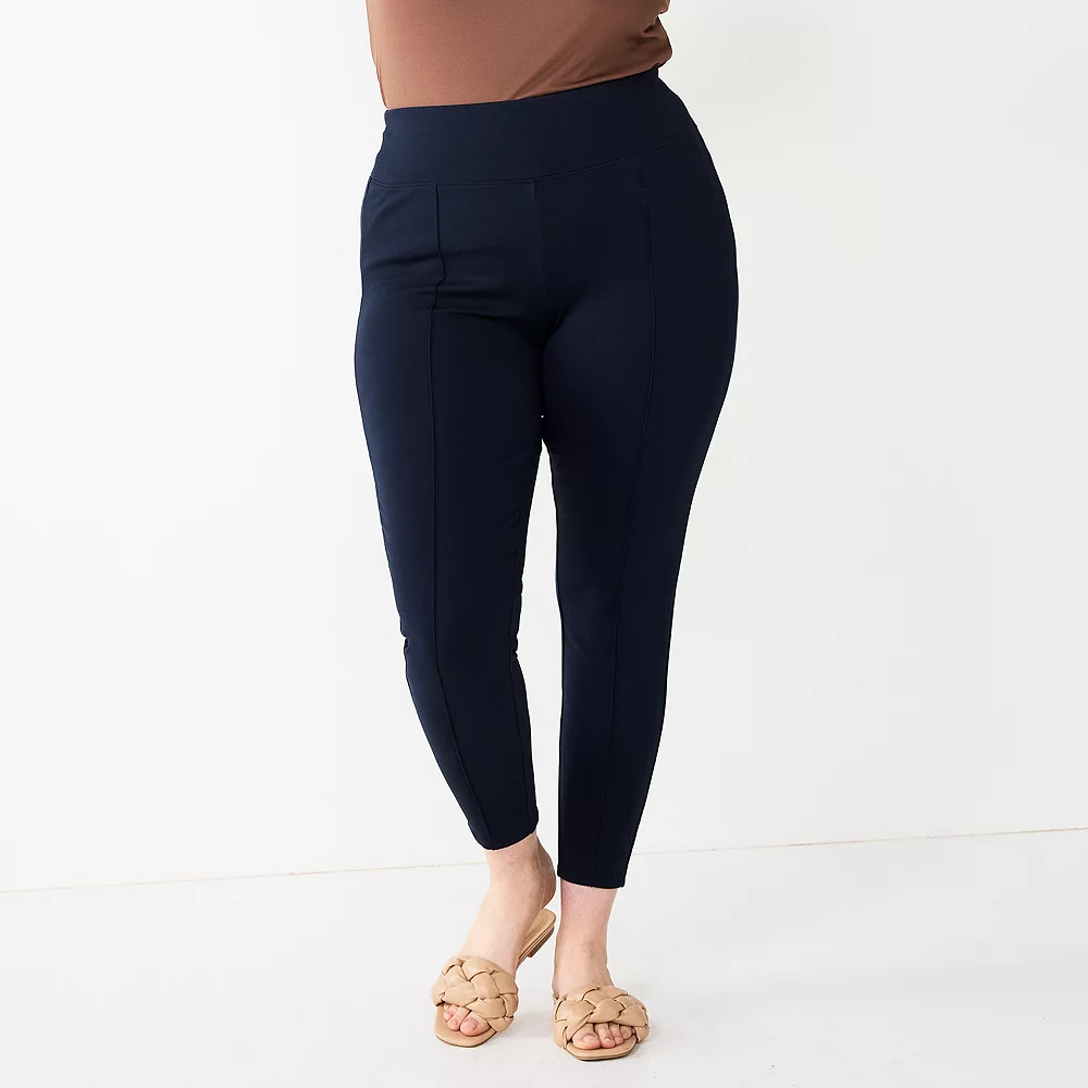 Plus Size Nine West Seamed Tummy-Control Ponte Leggings 9 Plus Size Nine West Seamed Tummy-Control Ponte Leggings - Image 7