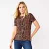 Petite Nine West Essential Crewneck Tee 2 Petite Nine West Essential Crewneck Tee -Nine West shop 5086783 Black And Brown Dots