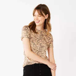 Petite Nine West Essential Crewneck Tee -Nine West shop 5086783 Cheetah