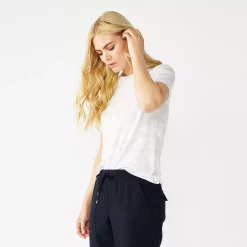 Petite Nine West Essential Crewneck Tee -Nine West shop 5086783 Gray Camo