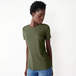 Petite Nine West Essential Crewneck Tee -Nine West shop 5086783 Infantry Olive Rib