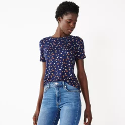 Petite Nine West Essential Crewneck Tee -Nine West shop 5086783 Navy Dot