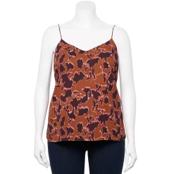 Plus Size Nine West V-Neck Camisole -Nine West shop 5114982 Brown Vine Floral