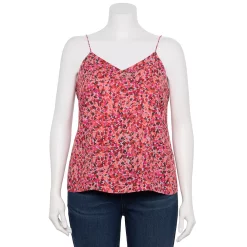 Plus Size Nine West V-Neck Camisole -Nine West shop 5114982 Pink Floral