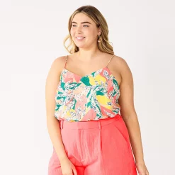Plus Size Nine West V-Neck Camisole -Nine West shop 5114982 Summer Floral