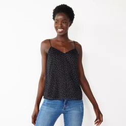 Petite Nine West V-Neck Layering Camisole -Nine West shop 5120912 Flock Foil Dots