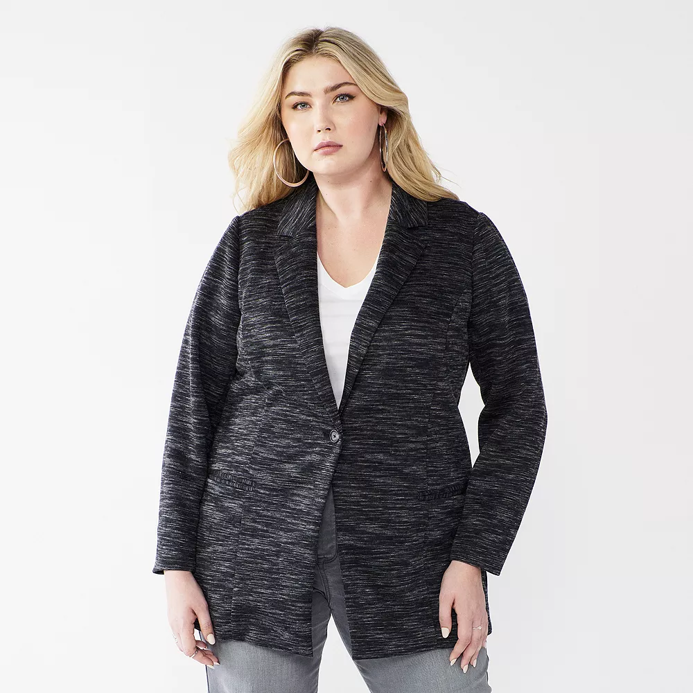 Plus Size Nine West Relaxed Knit Blazer 5 Plus Size Nine West Relaxed Knit Blazer - Image 3