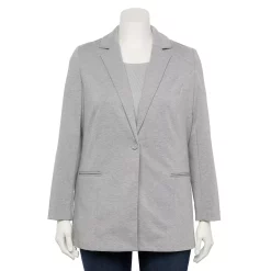 Plus Size Nine West Relaxed Knit Blazer 7 Plus Size Nine West Relaxed Knit Blazer -Nine West shop 5128594 Light Gray Heather