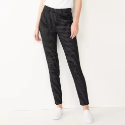 Petite Nine West Slim-Cut Ankle Pants -Nine West shop 5176086 Black White Grid