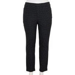 Plus Size Nine West Slim-Cut Ankle Pants 12 Plus Size Nine West Slim-Cut Ankle Pants -Nine West shop 5176293 Black White Grid