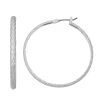 Nine West Textured Silver Tone Twist Hoop Earrings -Nine West shop 5195593