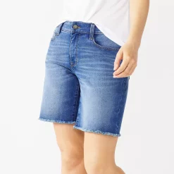 Women's Nine West Slimming Pocket High-Waisted Bermuda Shorts 10 Women's Nine West Slimming Pocket High-Waisted Bermuda Shorts -Nine West shop 5204233 Medium Wash