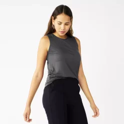 Nine West Essential Easy High-Neck Tank -Nine West shop 5214280 Coal Heather