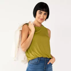 Nine West Essential Easy High-Neck Tank -Nine West shop 5214280 Sergio Olive