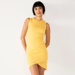 Women's Nine West French Terry Tulip-Hem Sheath Dress 11 Women's Nine West French Terry Tulip-Hem Sheath Dress -Nine West shop 5216689 Fury Gold