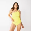 Women's Nine West Waist-Minimizer One Shoulder Tankini Top -Nine West shop 5217098 Lemon Zest