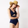Women's Nine West Twist Front One-Piece Swimsuit 1 Women's Nine West Twist Front One-Piece Swimsuit -Nine West shop 5217112 Navy