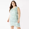 Plus Size Nine West French Terry Sleeveless Tulip Hem Dress 2 Plus Size Nine West French Terry Sleeveless Tulip Hem Dress -Nine West shop 5223861 Green Paint Dabs