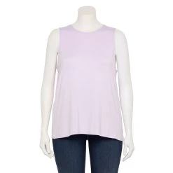 Plus Size Nine West Essential Easy High-Neck Tank 44 Plus Size Nine West Essential Easy High-Neck Tank -Nine West shop 5234070 Enlightened Purple