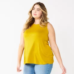 Plus Size Nine West Essential Easy High-Neck Tank 48 Plus Size Nine West Essential Easy High-Neck Tank -Nine West shop 5234070 Toasted Olive