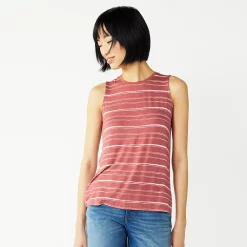 Petite Nine West Essential High Neck Tank -Nine West shop 5234193 Mauve Jewel Stripe