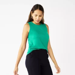 Petite Nine West Essential High Neck Tank -Nine West shop 5234193 Tangy Green
