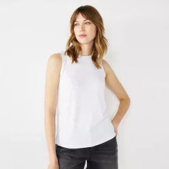 Petite Nine West Essential High Neck Tank -Nine West shop 5234193 White