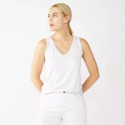 Petite Nine West Essential V-Neck Easy Tank -Nine West shop 5234801 White