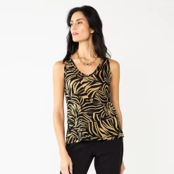 Petite Nine West Essential V-Neck Easy Tank -Nine West shop 5234801 Zebra