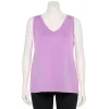 Plus Size Nine West Essential Easy V-Neck Tank -Nine West shop 5235544 Lupine Lilac