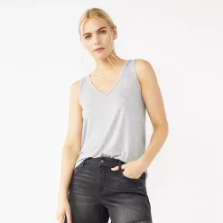 Women's Nine West Easy V-Neck Tank -Nine West shop 5237679 Gray Fox Heather