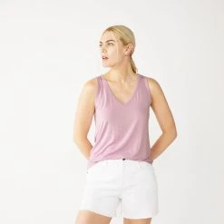 Women's Nine West Easy V-Neck Tank -Nine West shop 5237679 Lilac Necklace