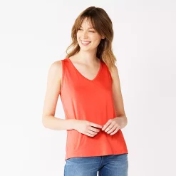 Women's Nine West Easy V-Neck Tank -Nine West shop 5237679 Red