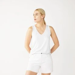 Women's Nine West Easy V-Neck Tank -Nine West shop 5237679 White