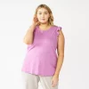 Plus Size Nine West Ruffle Shoulder Tank 2 Plus Size Nine West Ruffle Shoulder Tank -Nine West shop 5245346 Lavendar Mauve