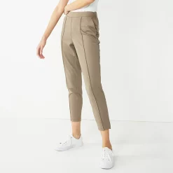 Women's Nine West Curvy Relaxed Pintucked Crop Pants 12 Women's Nine West Curvy Relaxed Pintucked Crop Pants -Nine West shop 5245416 Mushroom